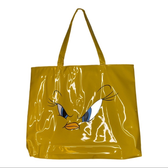 Vintage 1997 Looney Tunes Tweedy Bird Piolin Yellow Vinyl Tote Bag - Picture 4 of 8